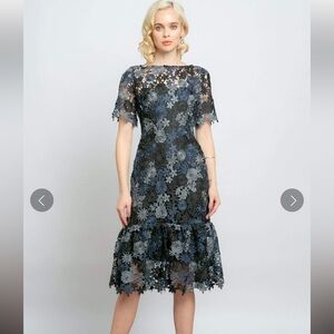 Eva Franco Brigitte Embroidered Midi Dress